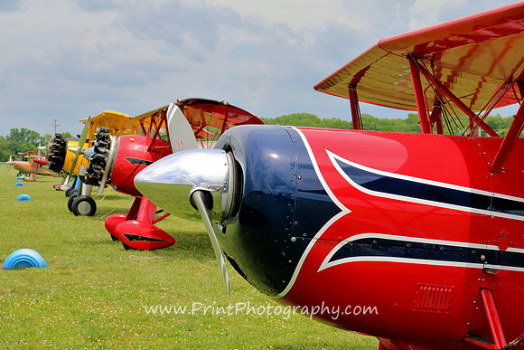 Biplanes on display - 2017 National Biplane Fly In - Junction City, KS